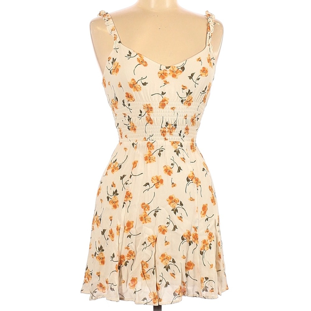 Reformation Floral Ivory Casual Dress Size 10
